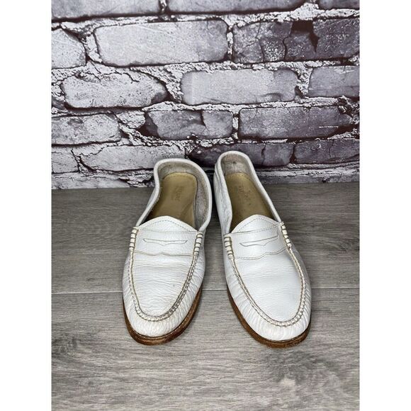G.H. Bass Weejuns White Leather Moc Toe Penny Loafers Shoes Women Sz 8M US/39EU - Picture 11 of 16